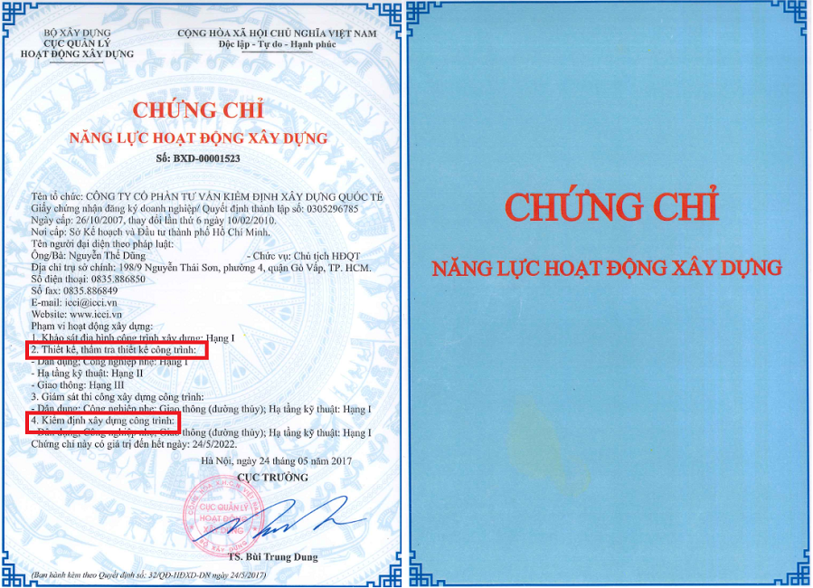 chứng chỉ năng lực tổ chức thẩm tra thiết kế thẩm tra dự toán